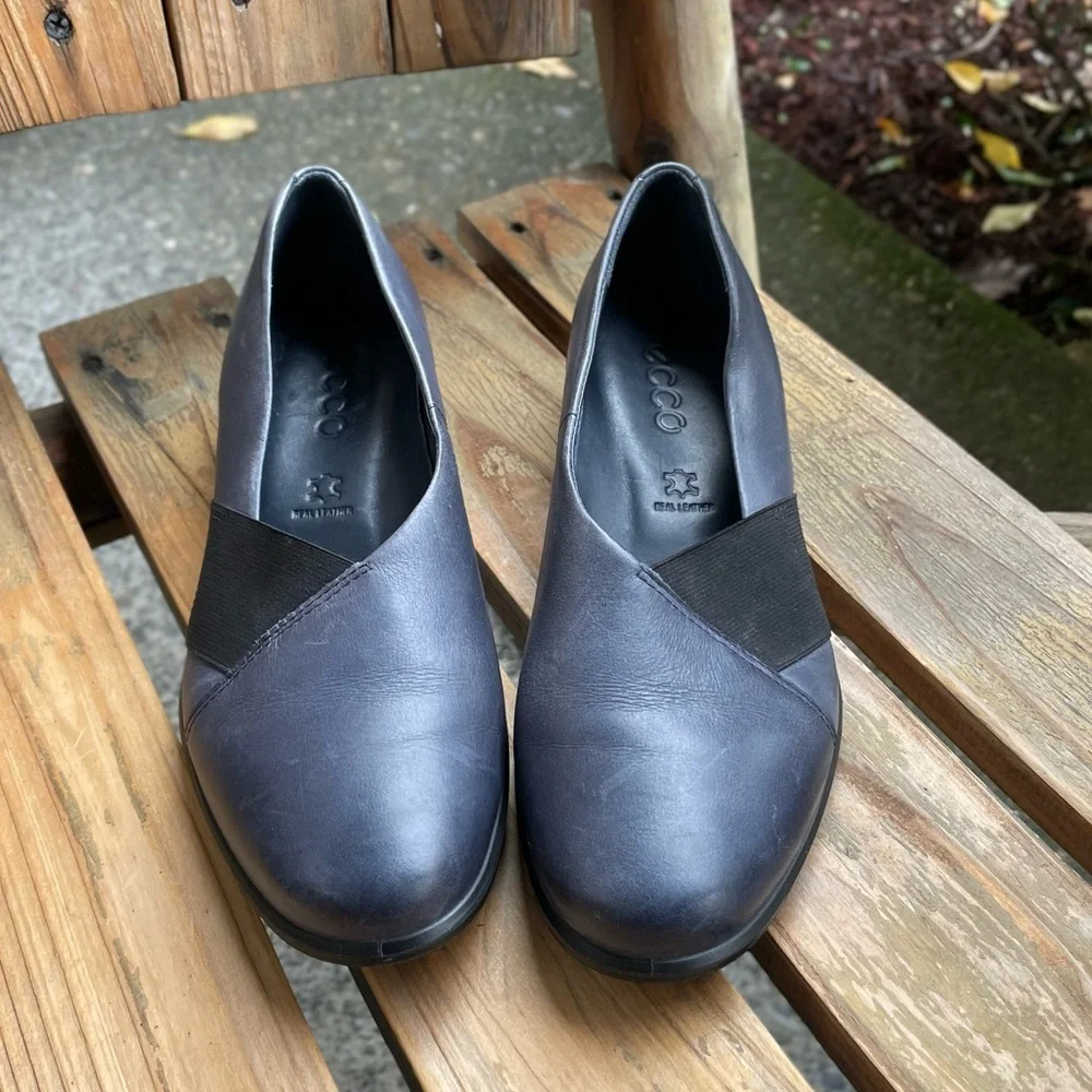 ECCO Felicia Wedge Loafer Women’s Size EUR 36 Leather Elastic Strap Slip On Shoe